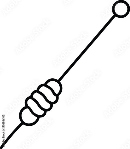 Beef Teriyaki Skewer Line Art Vector Illustration Food Clipart Design