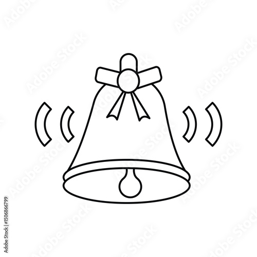 bell lineal icon with white background vector stock illustration