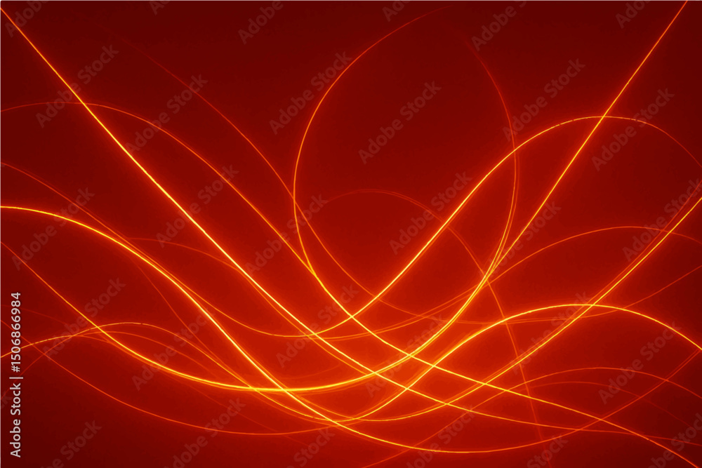 Obraz premium Abstract light lines on red background.