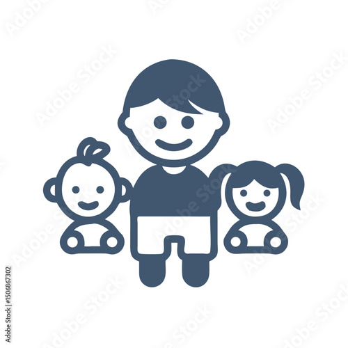 Happy Children Vector Illustration – Kids Playing and Smiling	