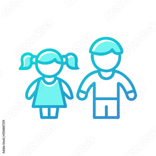 Happy Children Vector Illustration – Kids Playing and Smiling