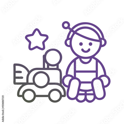 Happy Children Vector Illustration – Kids Playing and Smiling	