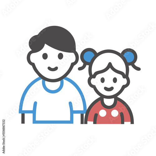 Happy Children Vector Illustration – Kids Playing and Smiling	