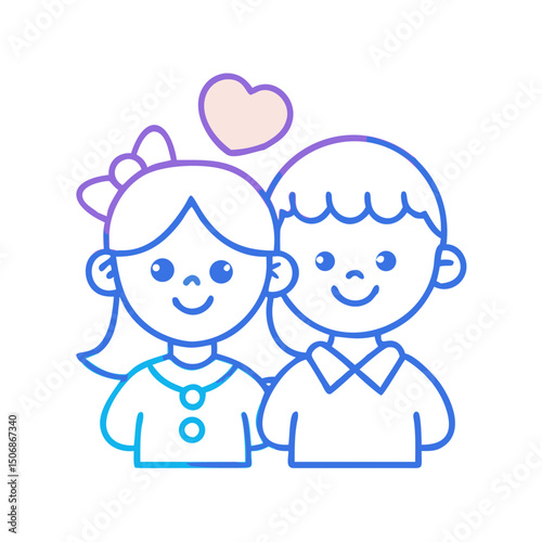 Happy Children Vector Illustration – Kids Playing and Smiling