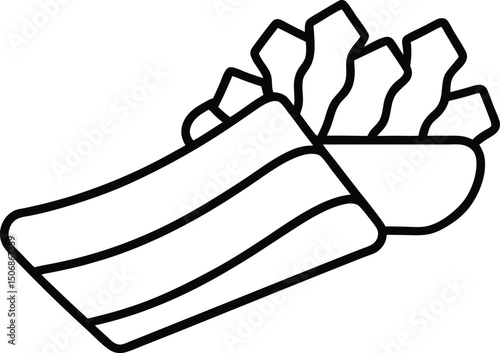 Buffalo Tofu Strip Line Art Vector Illustration Food Clipart Design