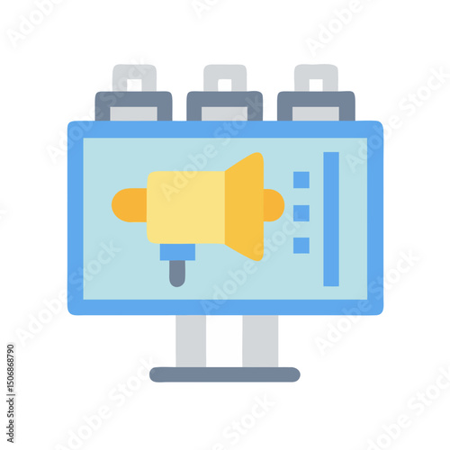 Billboard with a megaphone icon for advertising promotions