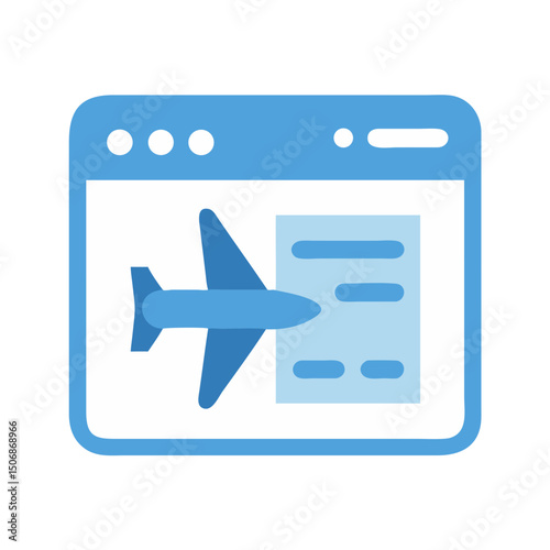 Online airline booking service icon on a browser window