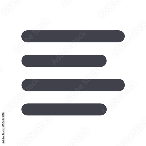 Abstract Menu Icon in Dark Gray on White Background