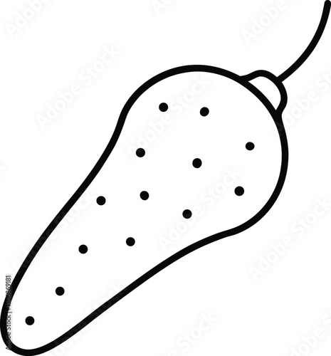 Cheddar Jalapeno Popper Line Art Vector Illustration Food Clipart Design