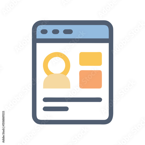 Flat web page depicting account details in a modern theme