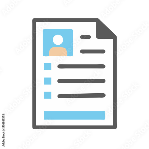 Flat Illustration of a Resume or Profile Page Design