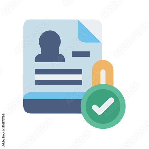Secured profile data document with checkmark security confirmation