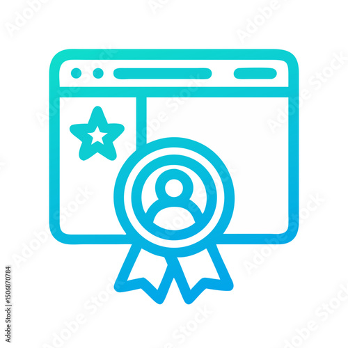 Quality website service awards seal illustration on White Background