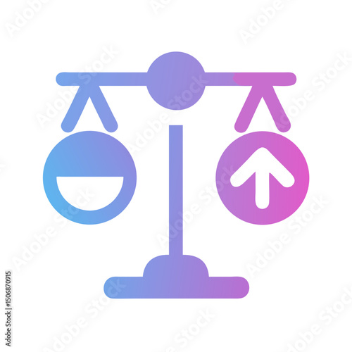 Balance scales with up and down arrows illustration