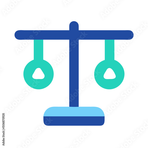 Gymnastic rings on a stand minimalist flat illustration