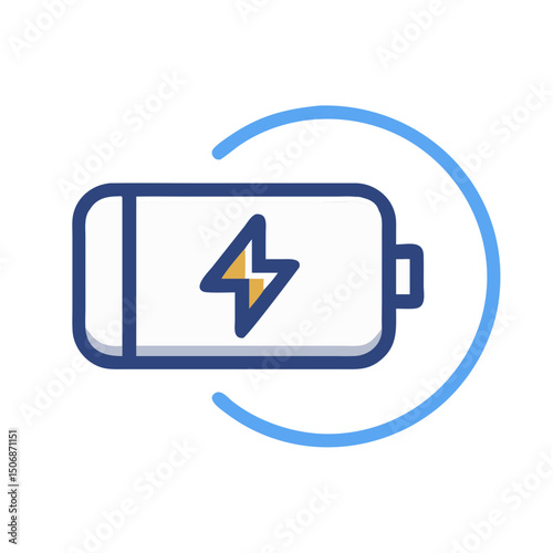 Battery charging indicator icon modern flat design style