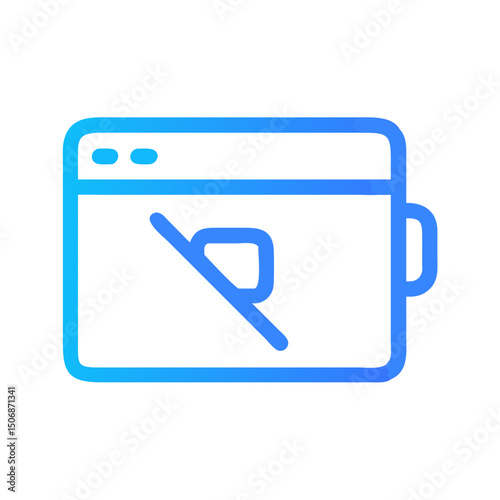 Outline icon of website with disabled content symbol