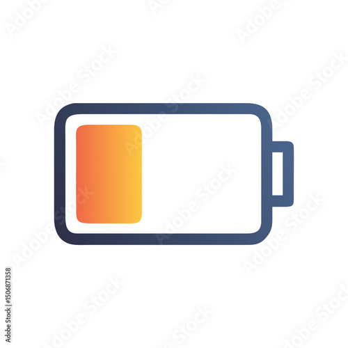Low battery icon with color gradient against White Background