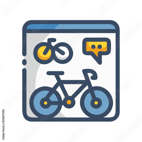 Stylized bike sharing app interface on digital device screen