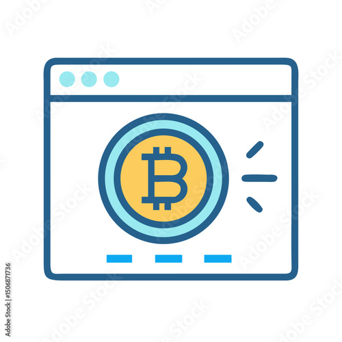 Bitcoin cryptocurrency trading website icon on White Background