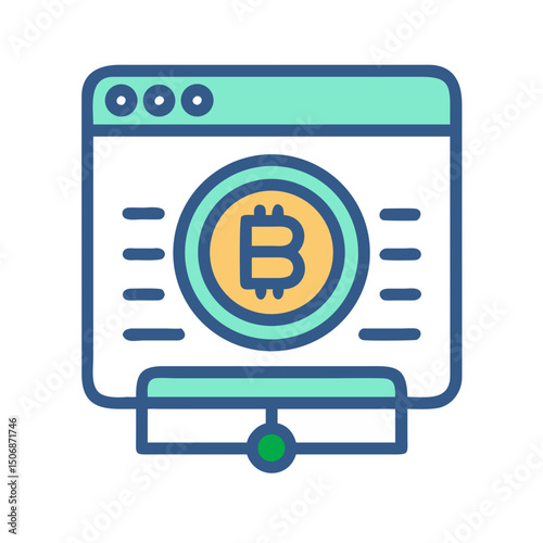 Bitcoin cryptocurrency on webpage screen for technology concept image