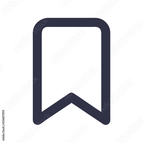 Dark mode bookmark icon on simple White Background