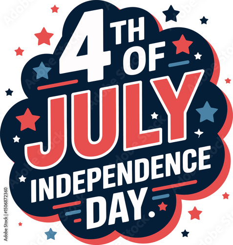4 th July independence day vector art illustration.