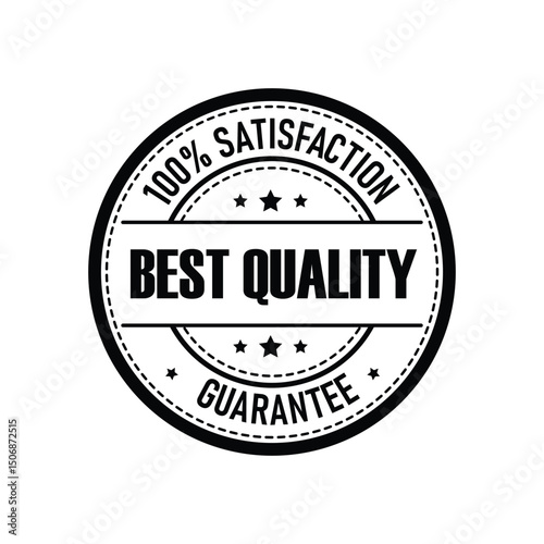 This quality badge showcases a commitment to excellence with the message of best quality guarantee and 100% satisfaction.