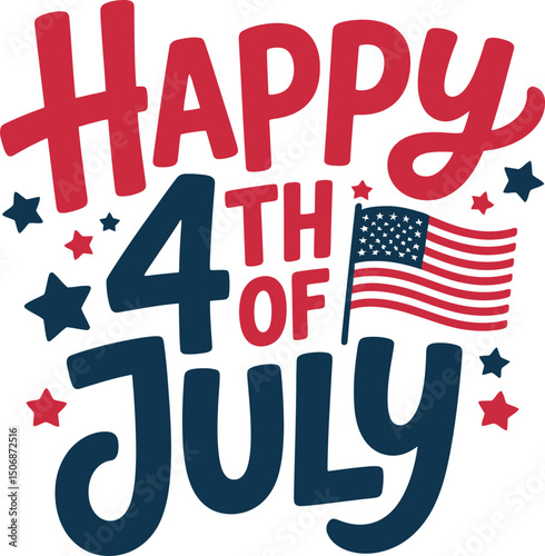 4 th July independence day vector art illustration.