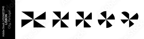 Flag of Lisbon or Lisboa city, Portugal