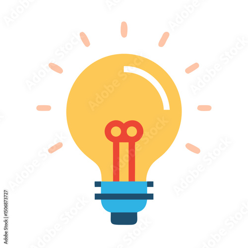 Flat design light bulb illustration representing new ideas