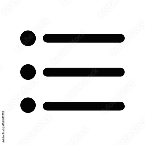 Minimalist black menu icon with three list items