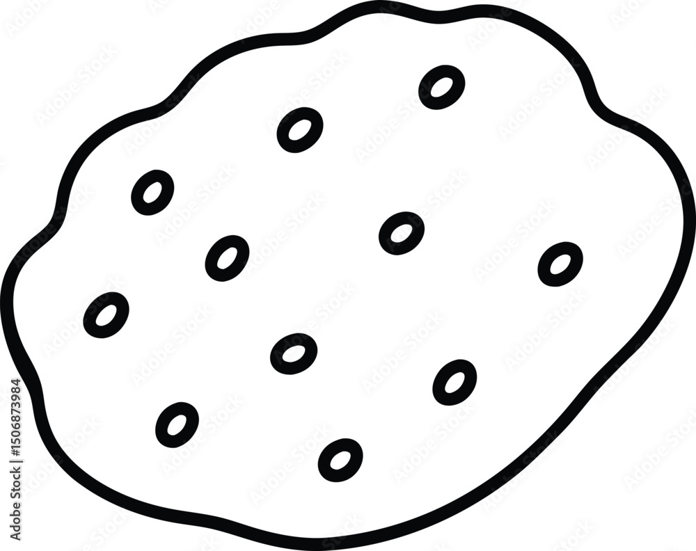 Chocolate Chip Cookie Bar Sweet Dessert Line Art Vector Illustration Chocolate Chip Cookie Bar Sweet Dessert Line Art Vector Illustration