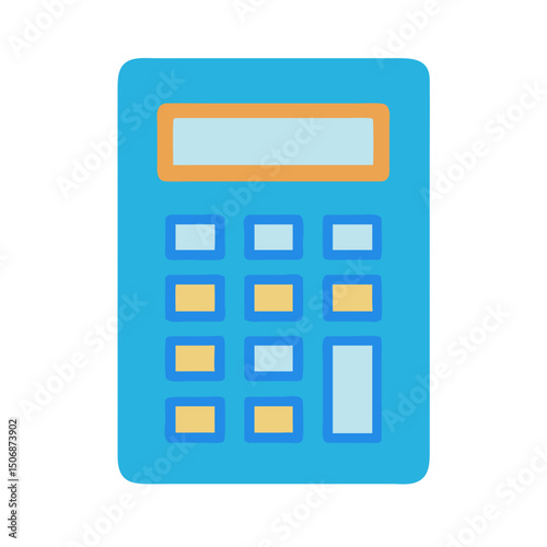 Vibrant calculator icon on White Background for financial concepts