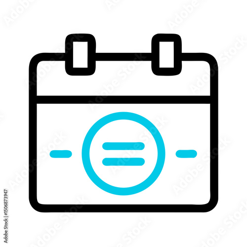 Simple cyan equal sign icon on White Background graphic