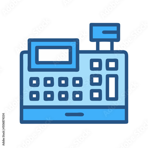 Simple cash register vector illustration on a White Background