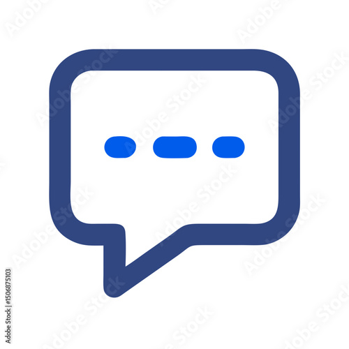 Minimalist Chat Bubble Icon on White Background, Communication Concept