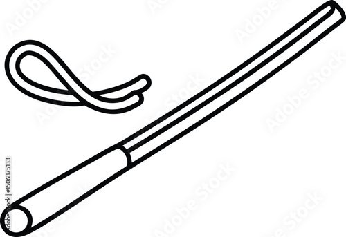 Churro Cinnamon Stick Hand Drawn Dessert Line Art Vector Illustration