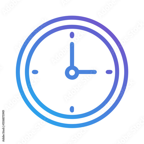 Gradient Clock Icon Illustrating Time Management and Deadlines
