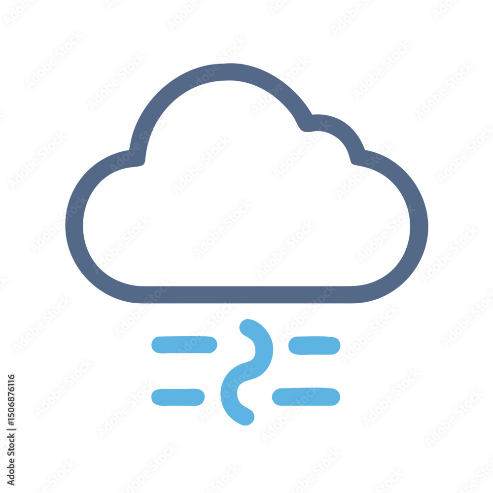 Minimalist foggy weather icon on dark background illustration Minimalist foggy weather icon on dark background illustration