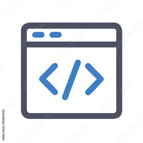 Code window element flat illustration for web development usage