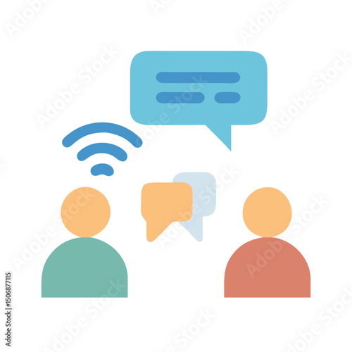 Communication and connection between people concept flat illustration