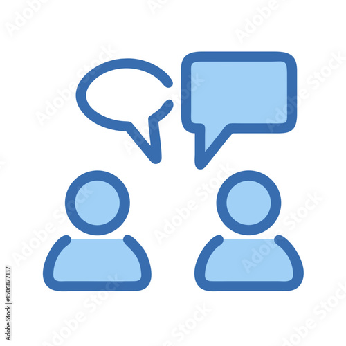 Abstract illustration depicting communication between two anonymous persons