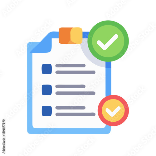 Completed checklist document with checkmarks signifying approval process finished