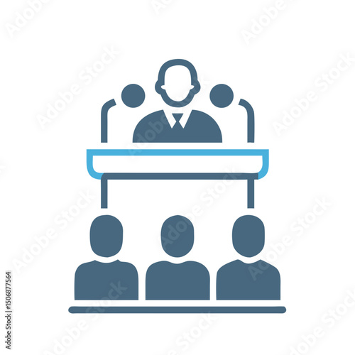 Hierarchy representation of organization chart illustration on White Background
