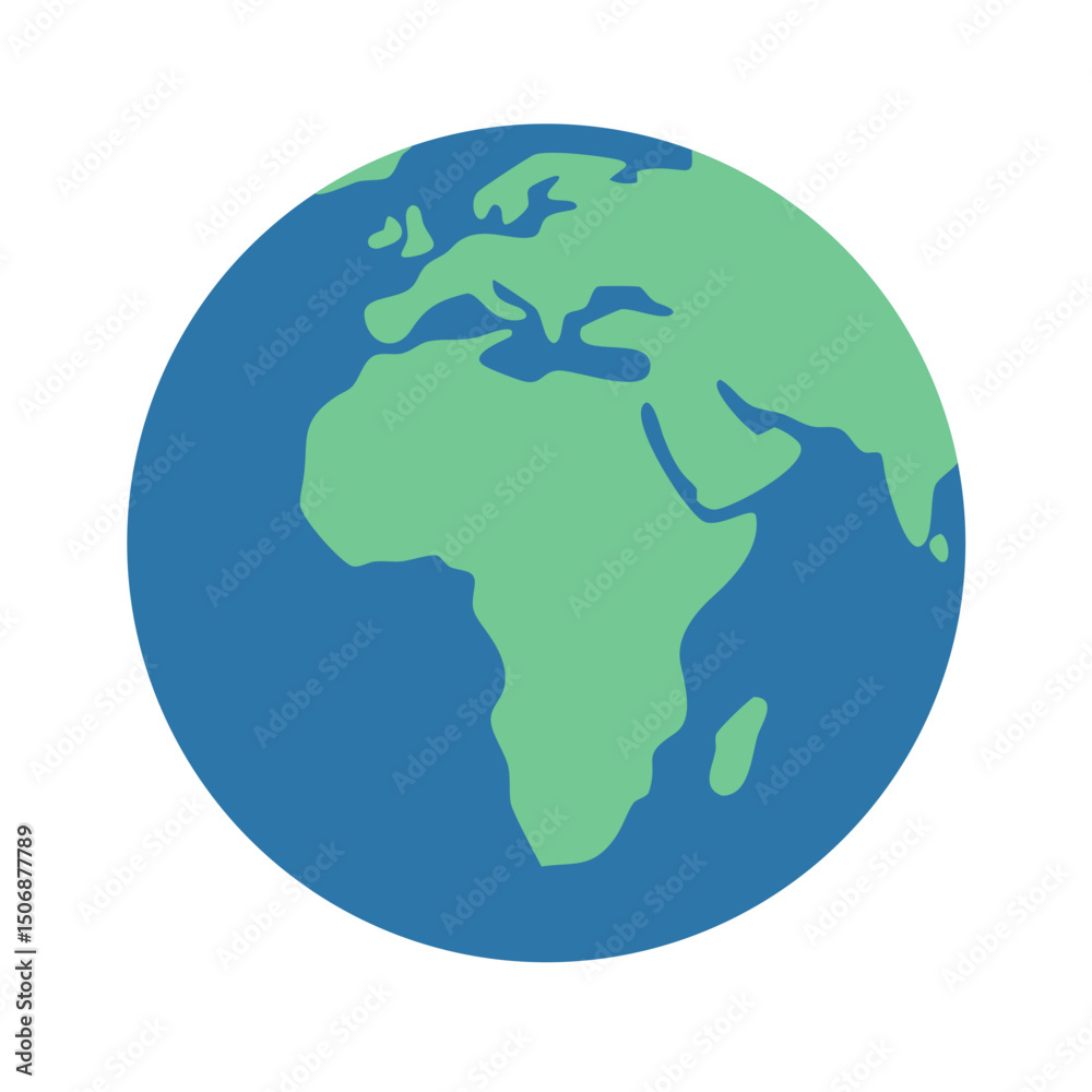 Naklejka premium Flat design earth globe illustration on White Background