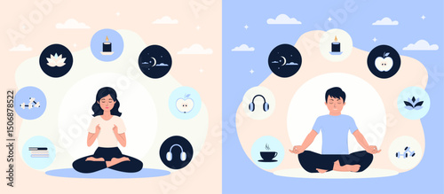 World Mental Health Day Background. Mental Health Care Concept. October 10. World Mental Health Day awareness. Vector illustration. Poster, Banner, Flyer, Template. Social Media Post. Mental wellness