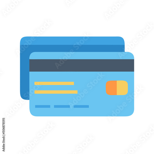 Stylized credit cards overlapping on a White Background illustration