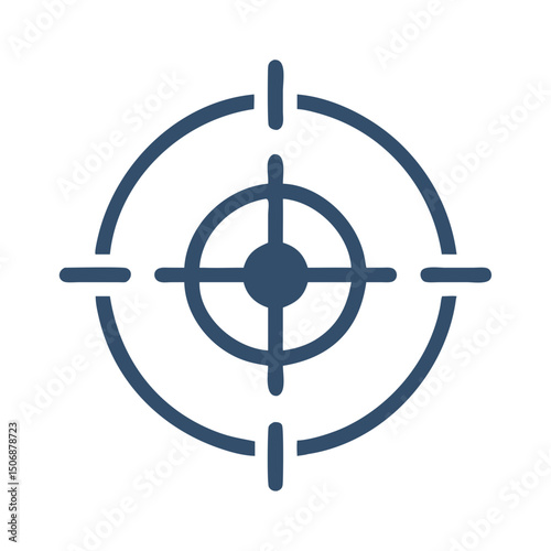 Abstract target graphic in blue against dark White Background
