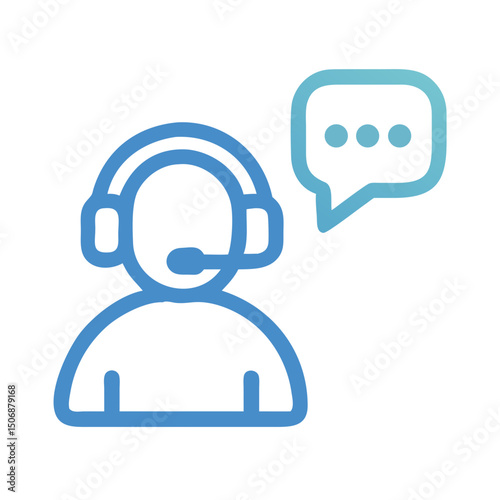Customer service agent support icon on White Background